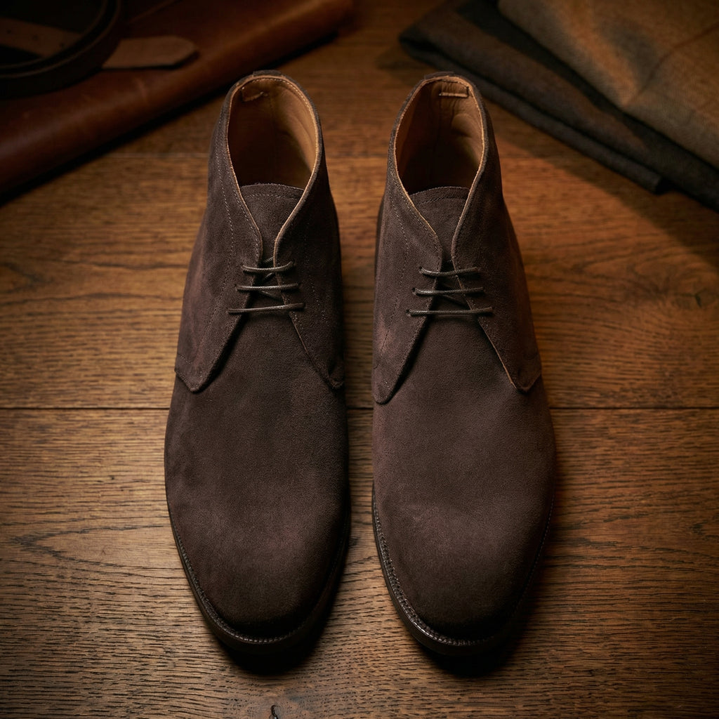 Brown Leather Fenland Lace Up Chukka Boots