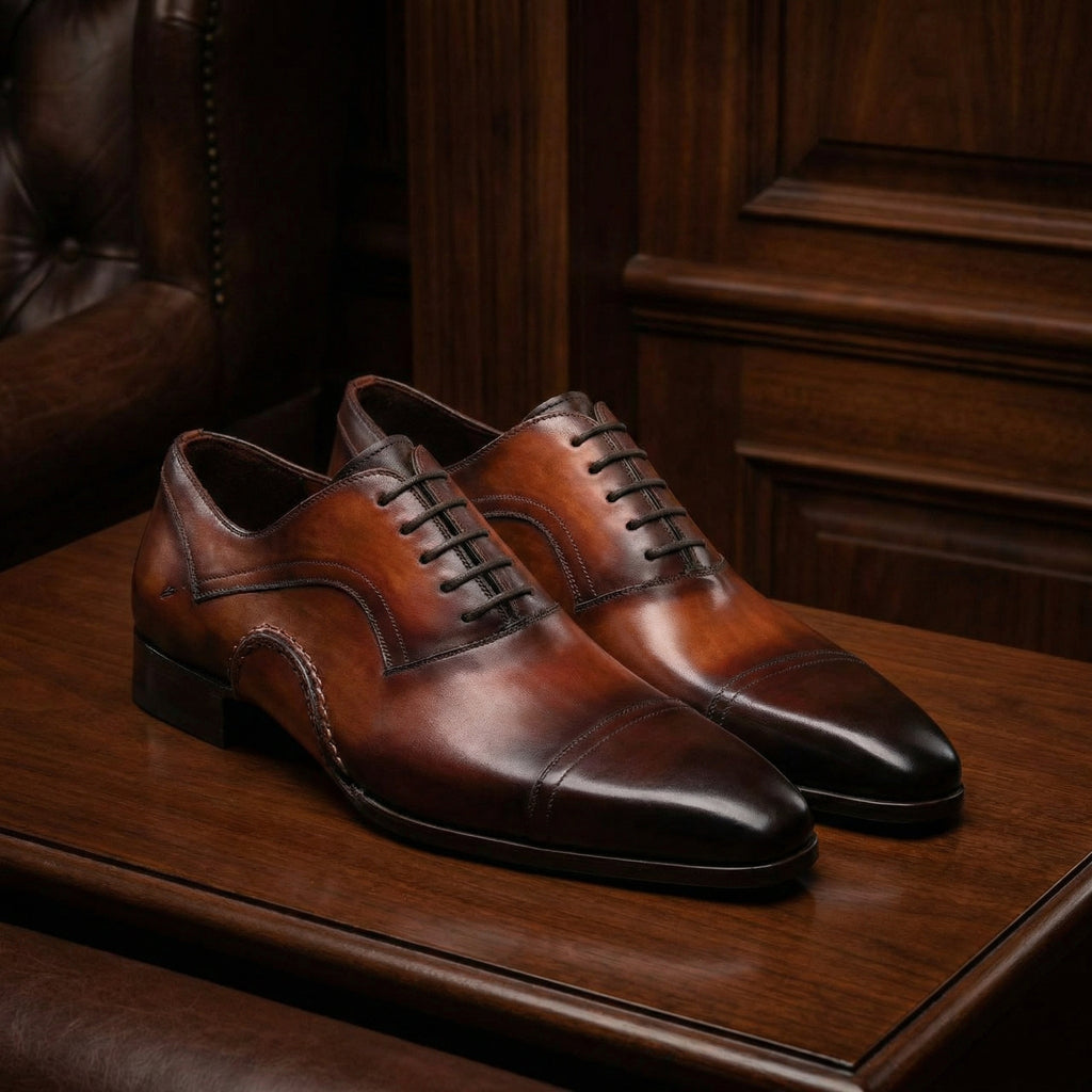Brown Leather Byron Bay Oxfords Shoes