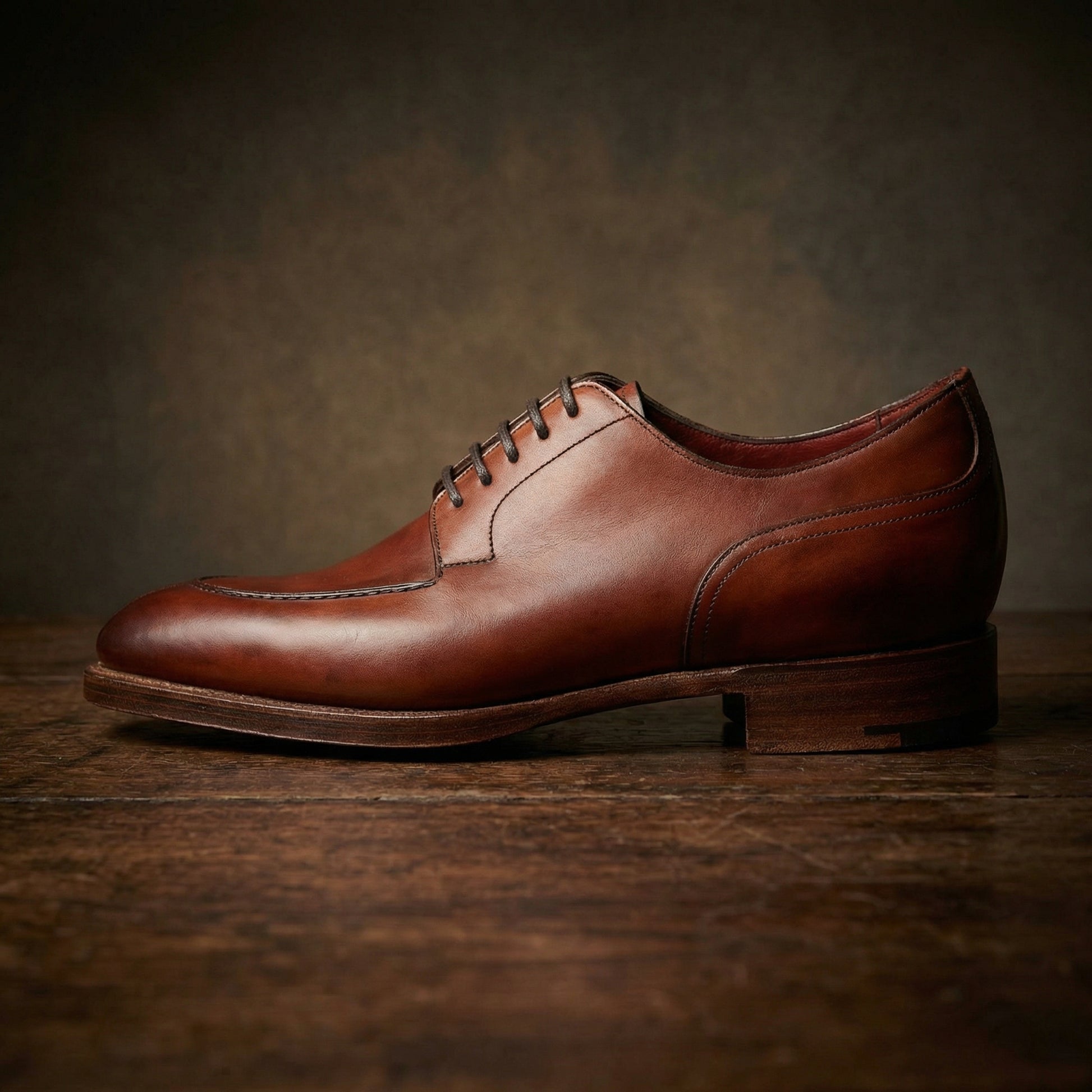 Height Increasing Fire Tan Leather Hamlet Derby Shoes