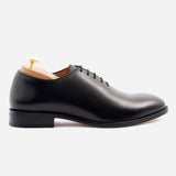 Height Increasing Black Leather Drayton One Cut Oxfords - Formal Shoes