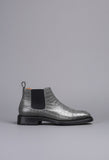 Grey Croc Print Leather Grayson Chelsea Boot