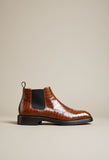 Brown Croc Print Leather Grayson Chelsea Boot