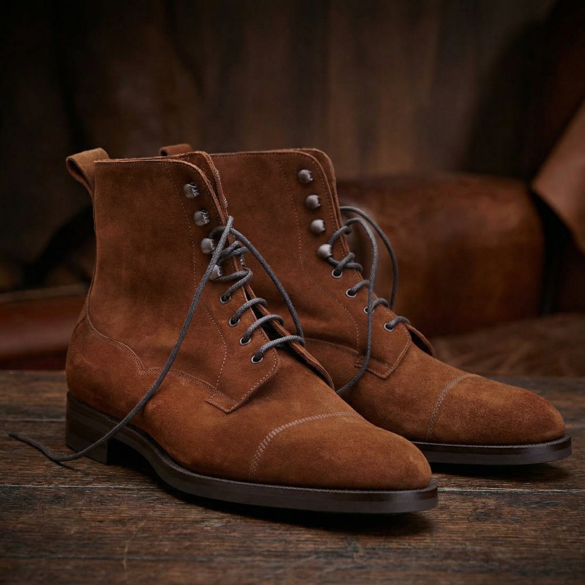 Tan Leather Purley Lace Up Boots