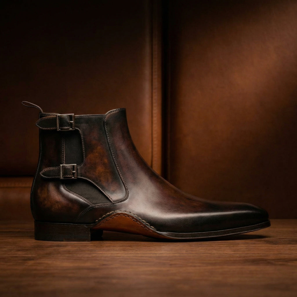 Brown Leather Forster Boots Shoes