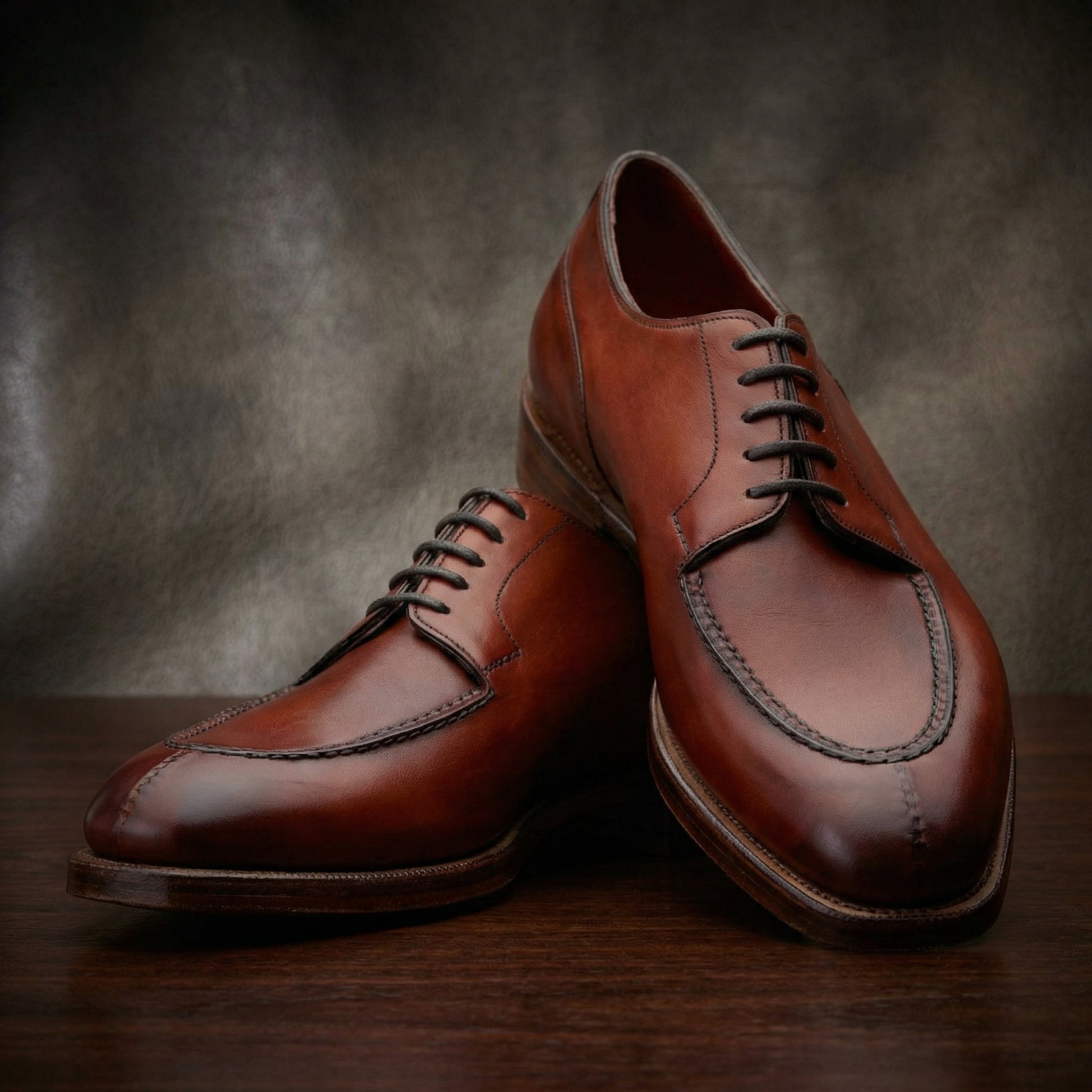 Height Increasing Fire Tan Leather Hamlet Derby Shoes