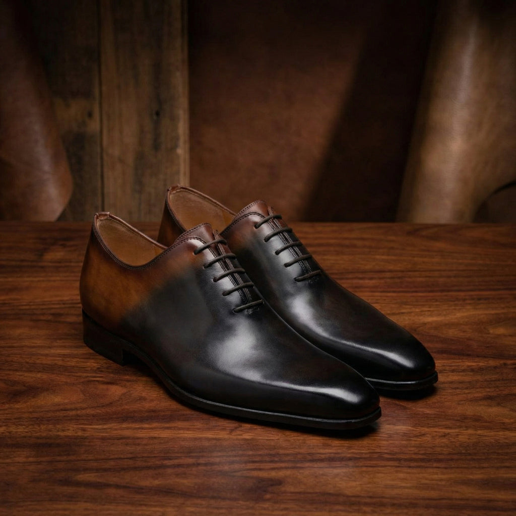 Height Increasing Black & Brown Leather Tasmania Oxfords