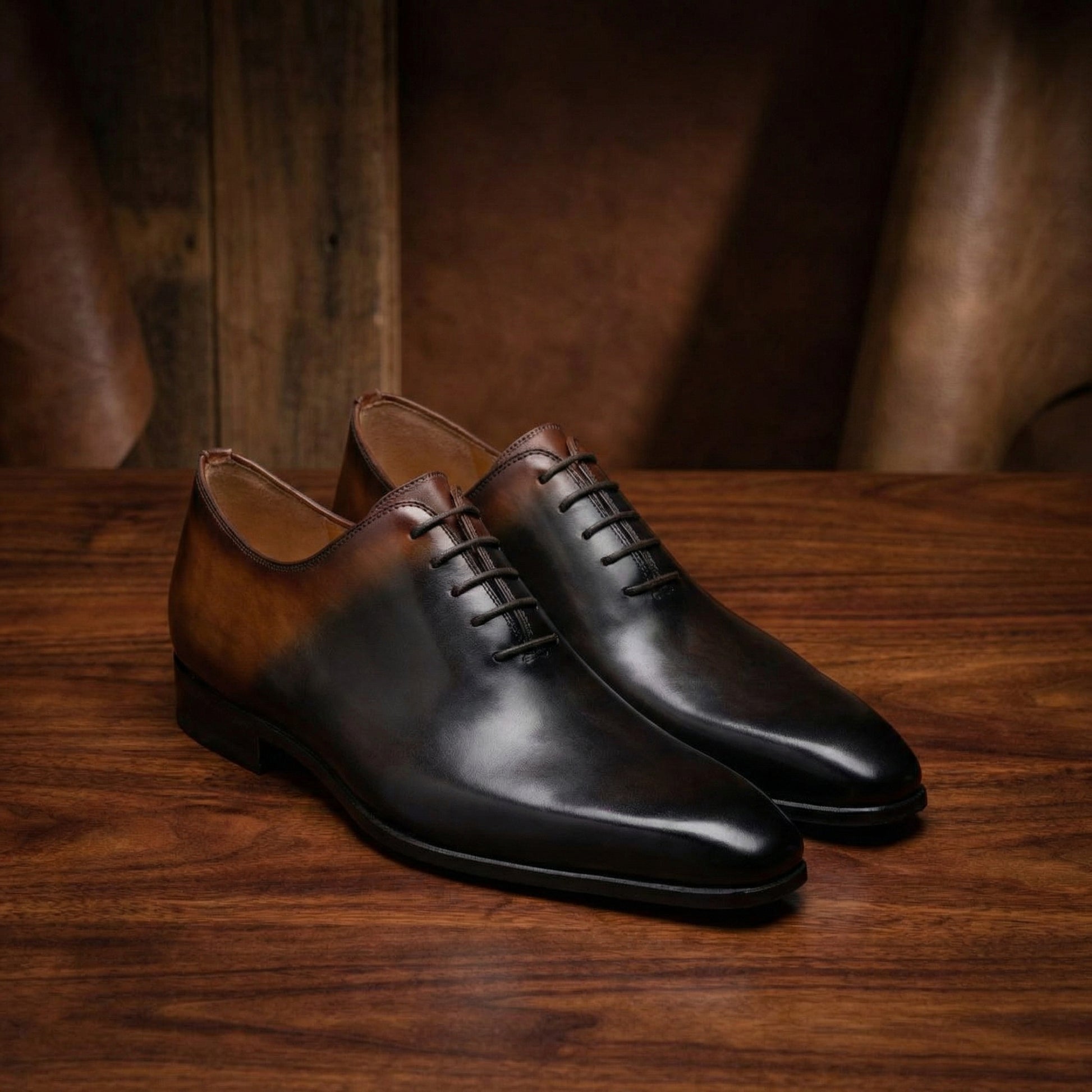 Height Increasing Black & Brown Leather Tasmania Oxfords