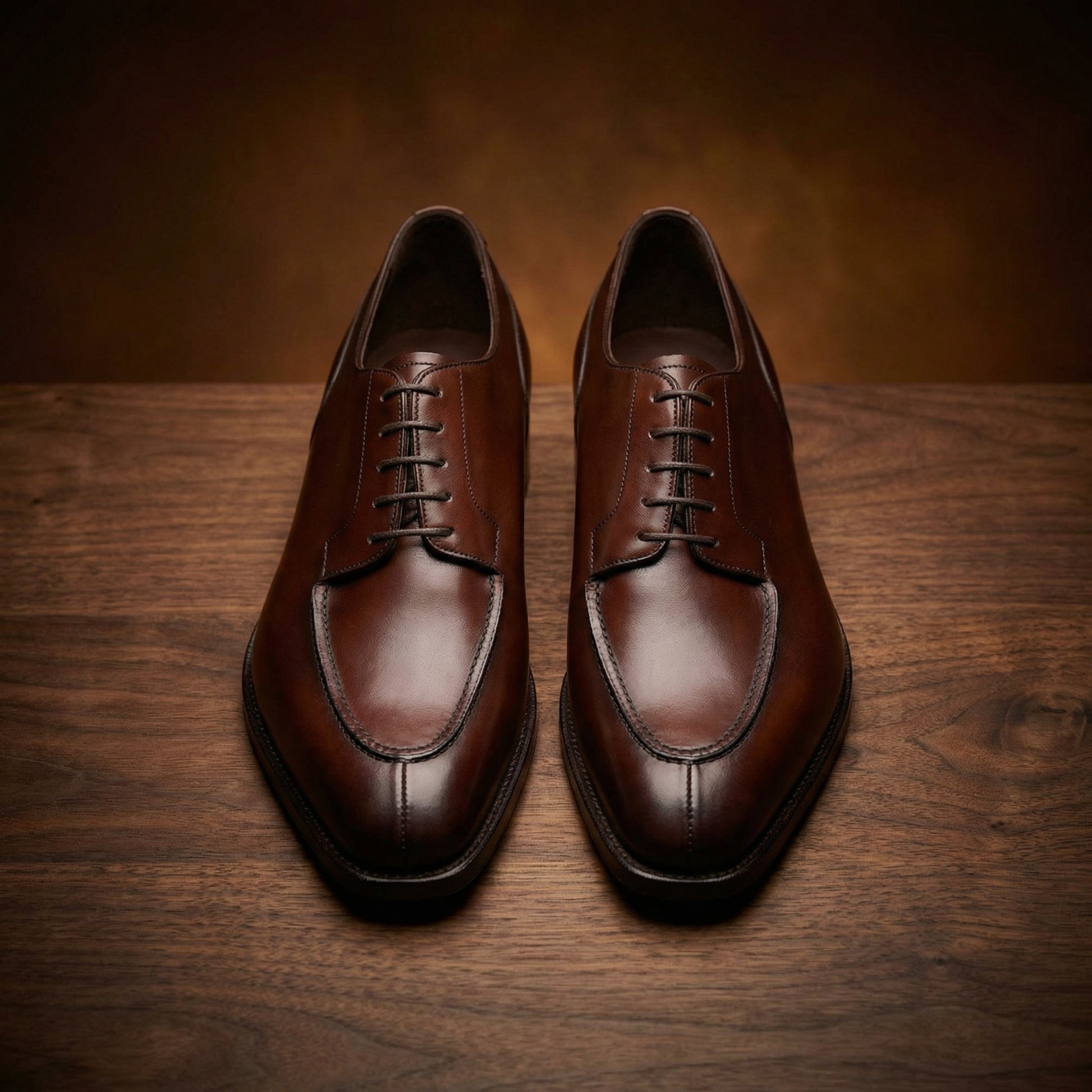 Height Increasing Brown Leather Hamlet Derby Shoes