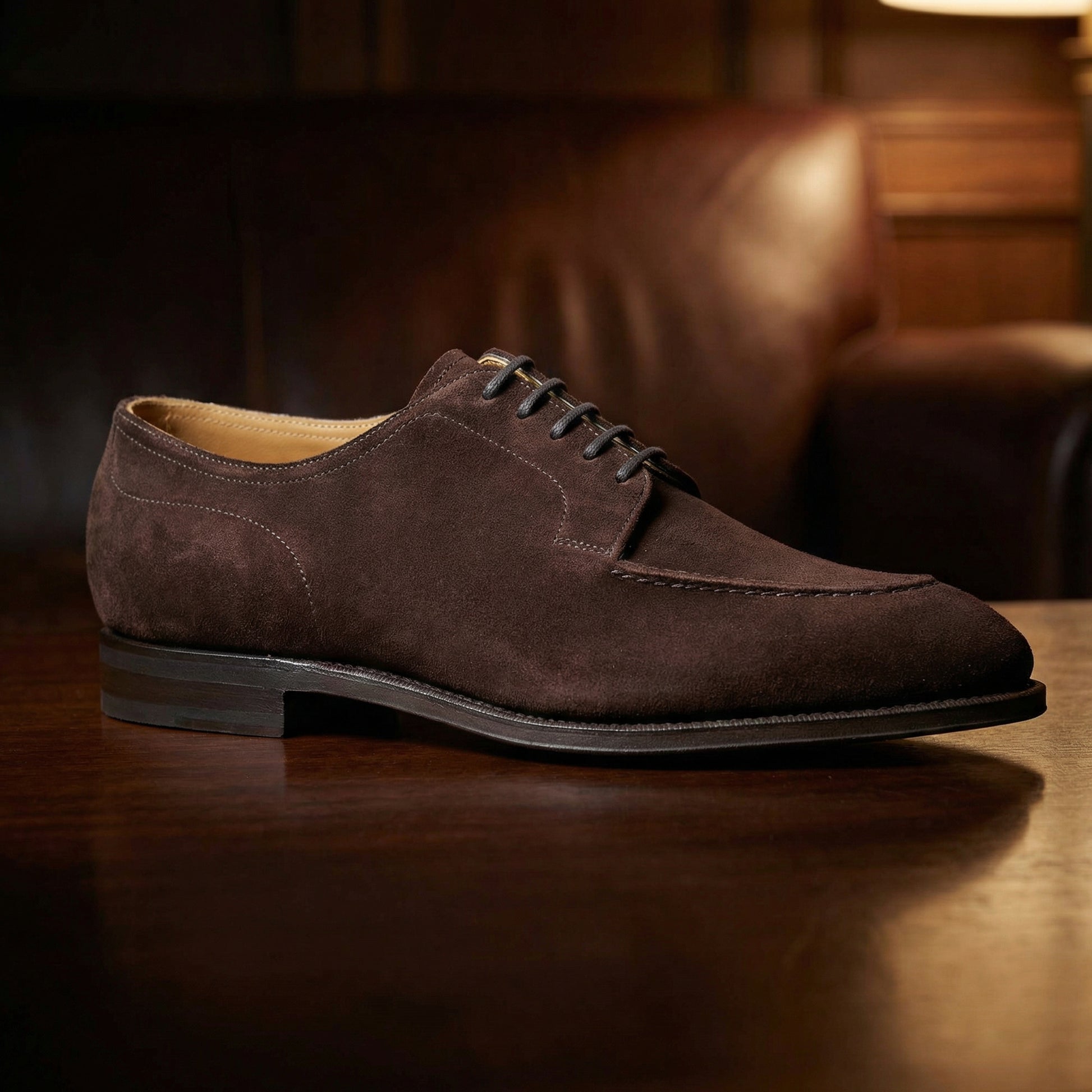 Brown Suede Hamlet Derby Shoes