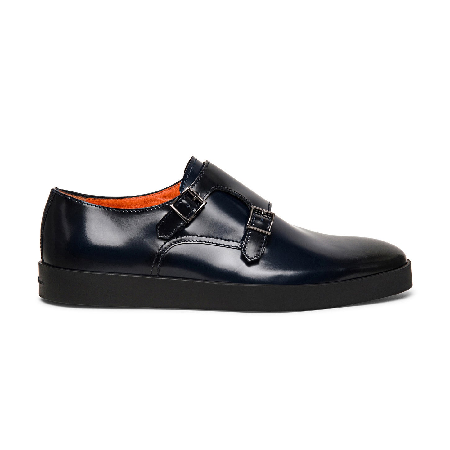 Navy Blue Leather Isadora Monk Strap Sneakers