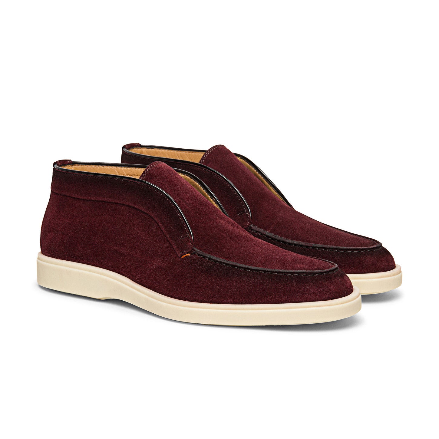 Wine Red Suede Ariadne City Half Boots 