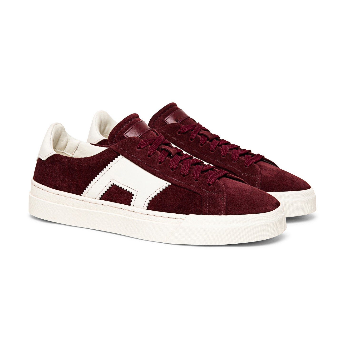 Burgundy Suede Amelie Lace Up Sneakers