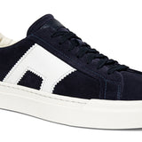 Navy Blue Suede Amelie Lace Up Sneakers
