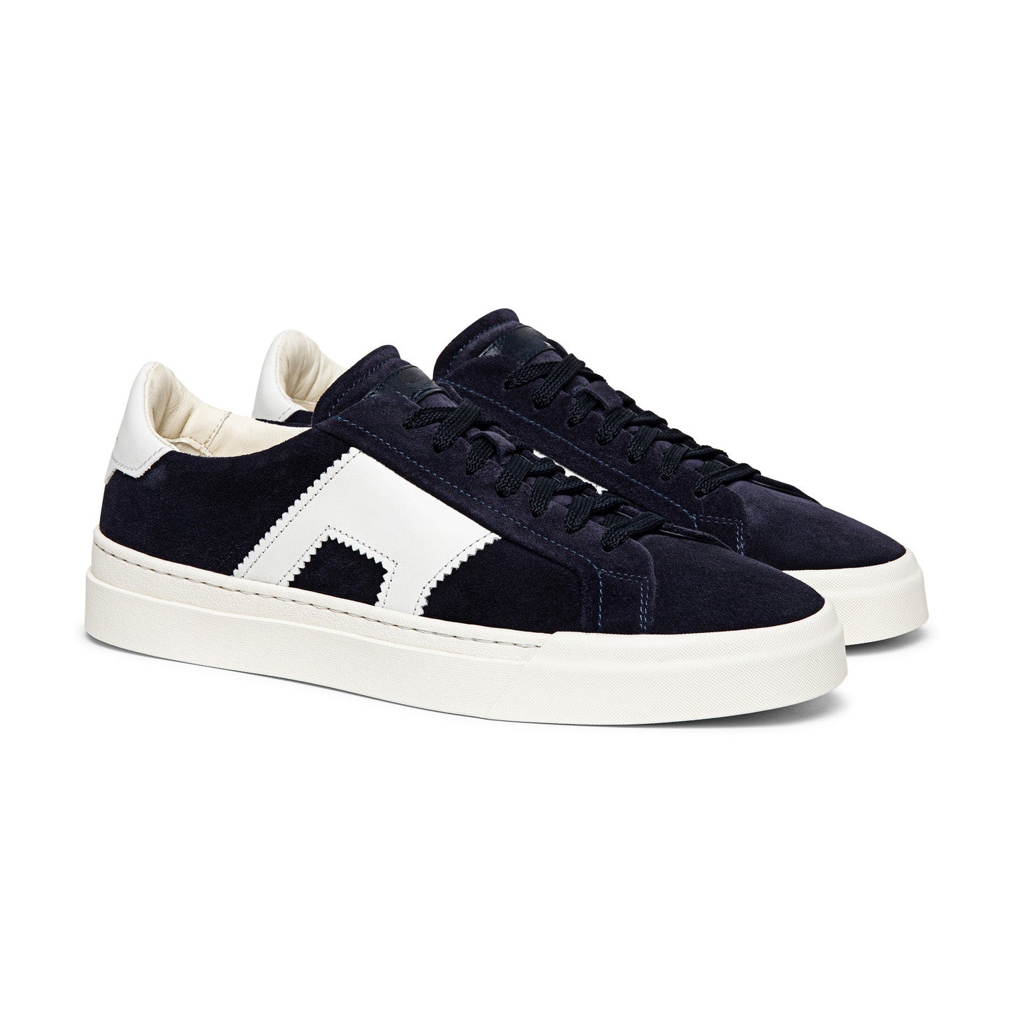 Navy Blue Suede Amelie Lace Up Sneakers