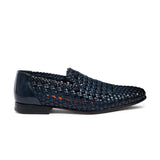 Blue Incontro Braided Net Leather Shoe