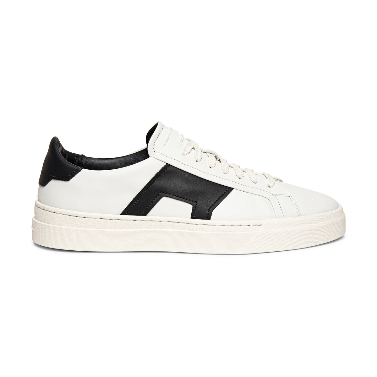 White and Black Leather Amelie Lace Up Sneakers - AW24 – Costoso Italiano