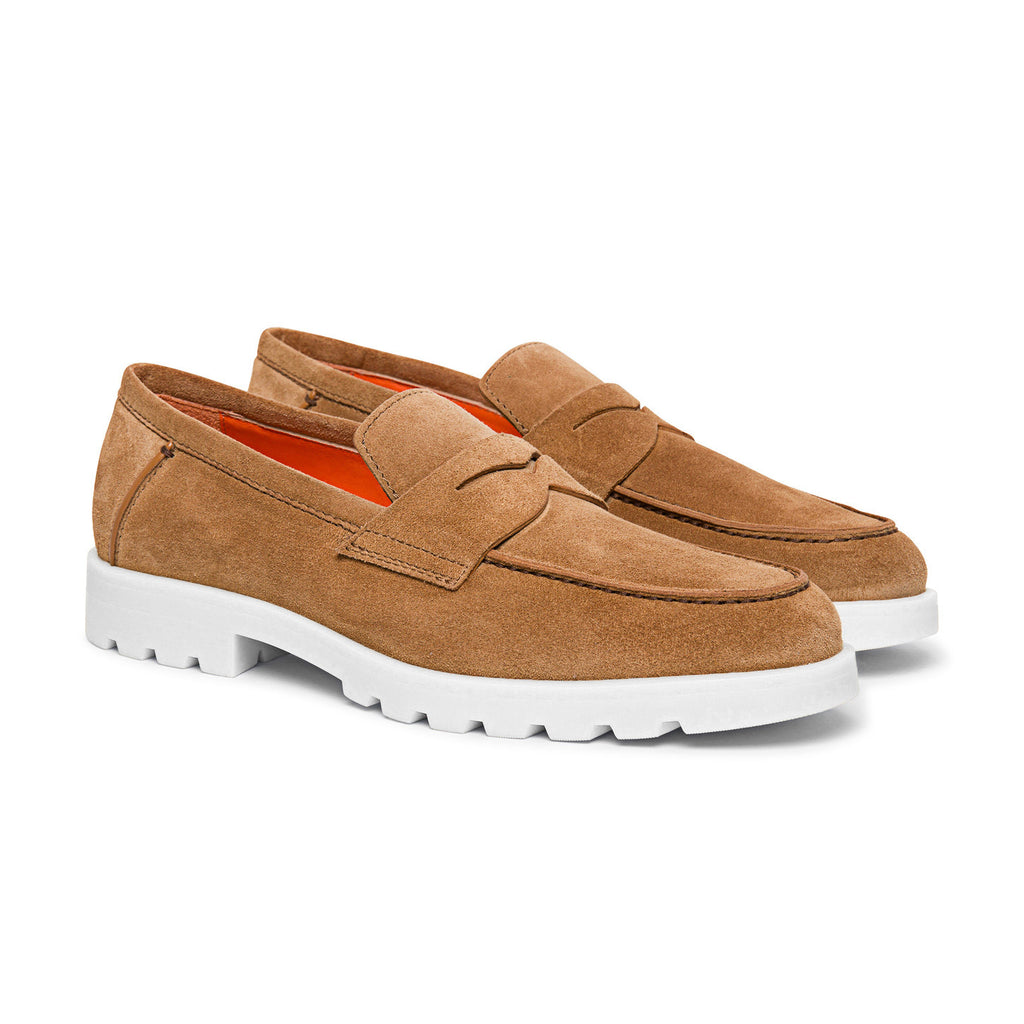Tan Suede Parker Chunky Penny Loafers