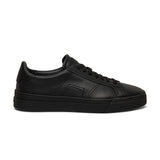 Matte Black Leather Amelie Lace Up Sneakers