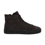 Brown Suede Wolfton Lace Fleece Lined Up High Top Sneakers 