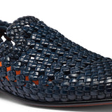 Blue Incontro Braided Net Leather Shoe