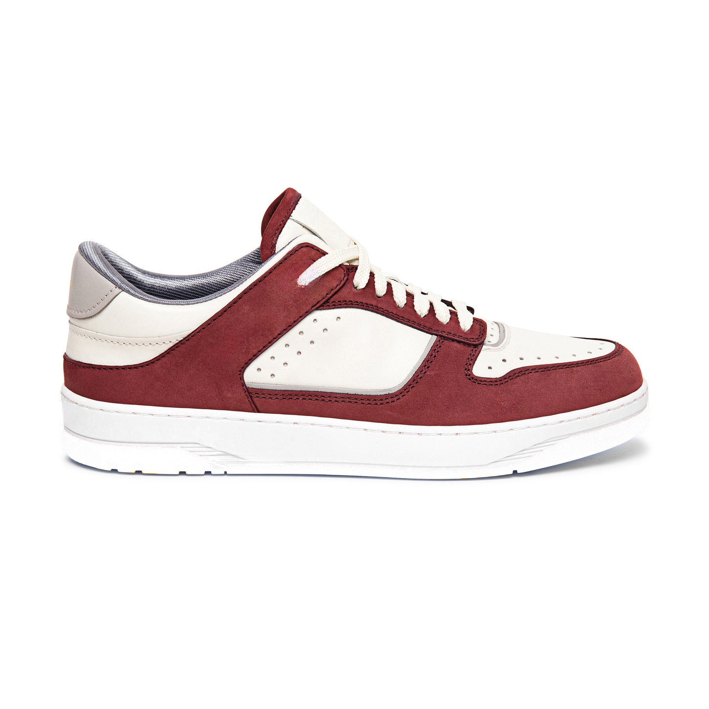 Red and White Leather Hayden Lace Up Sneakers