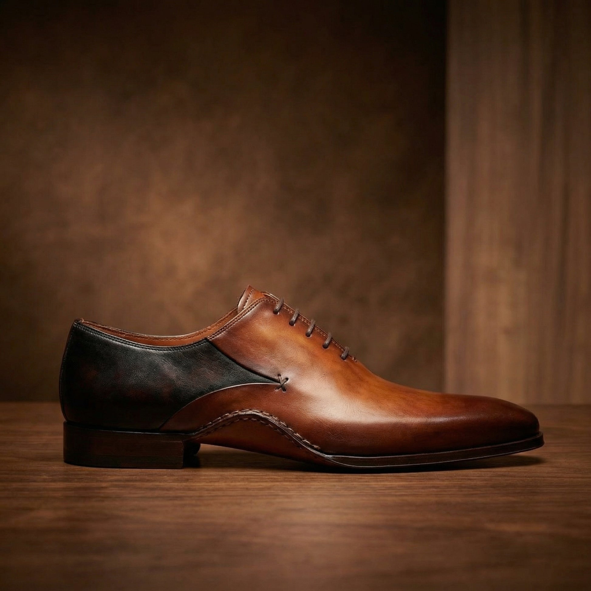 Black & Tan Leather Bowral Oxfords Shoes