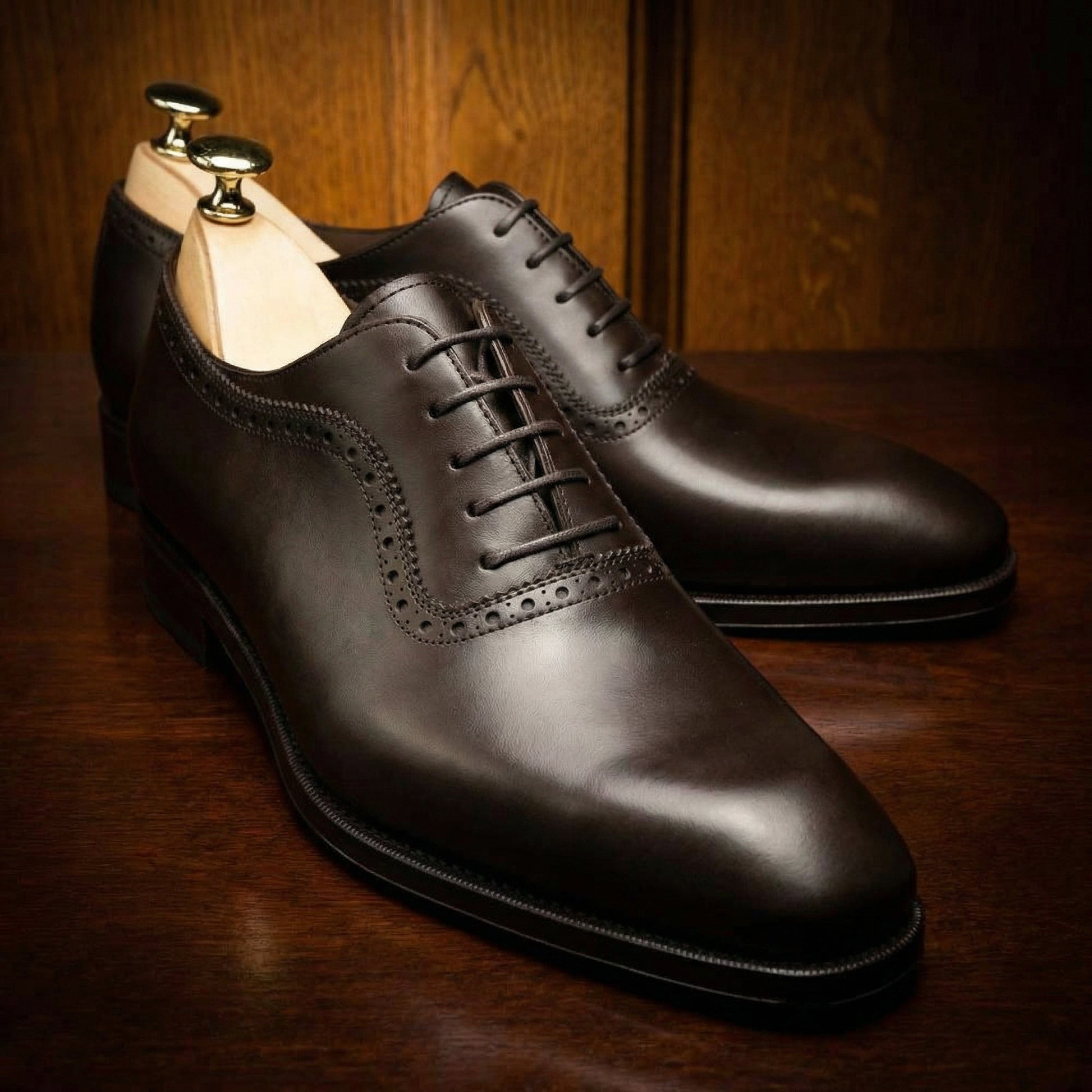 Brown Leather Paveley Brogue Oxfords