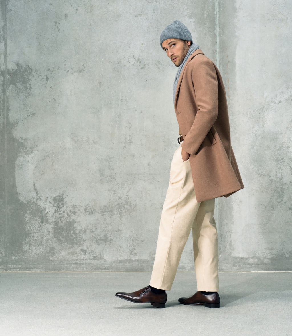 Brown Leather Evzen Lace Up Whole Cut Oxfords 