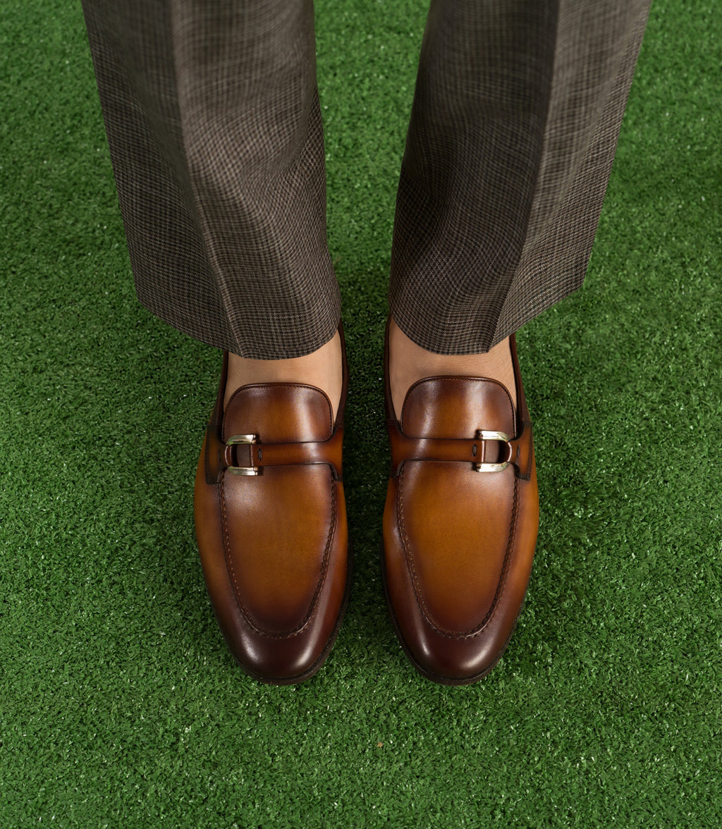 Tan Leather Eudora Buckle Loafers