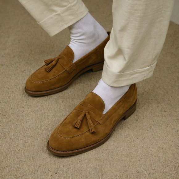 Tan Suede Belize Chunky Tassel Loafers - With Track Soles - AW24