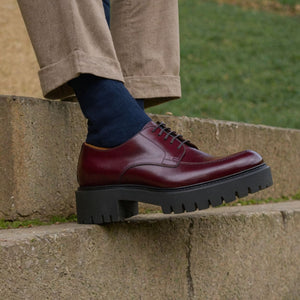 Burgundy Leather Eros Chunky Derby Shoes - AW24