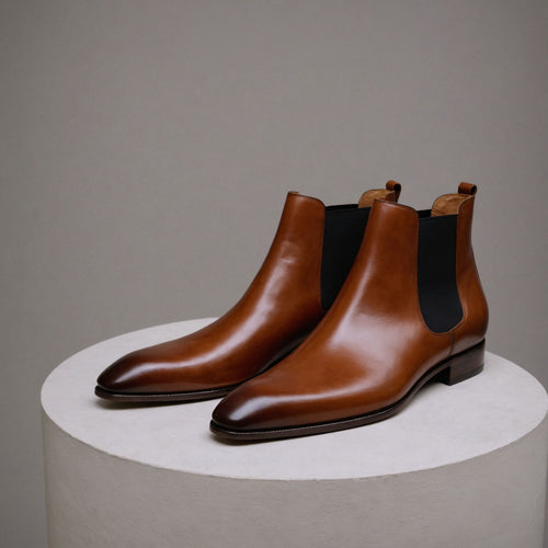 Brown Leather Lucca Slip On Chelsea Boots - AW24