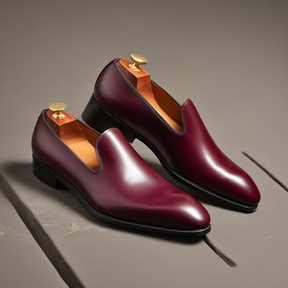 Burgundy Leather Boreas Minimalist Loafers