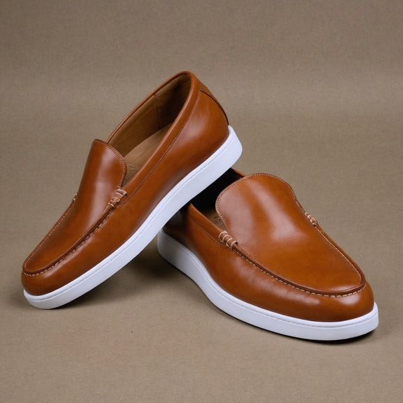 Tan Leather Magnus Slip On Sneakers