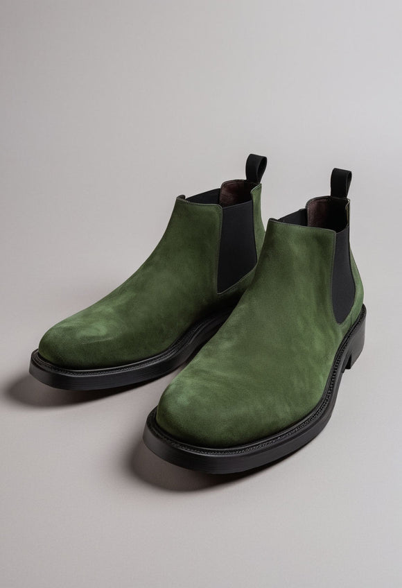 Green Suede Leather Grayson Chelsea Boot