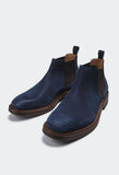 Dark Blue Suede Leather Grayson Chelsea Boot