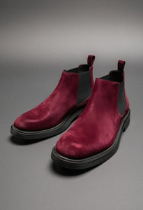 Burgundy Suede Leather Grayson Chelsea Boot