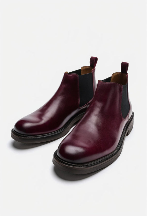 Burgundy Leather Grayson Chelsea Boot