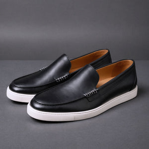 Black Leather Anthea Slip On Sneakers