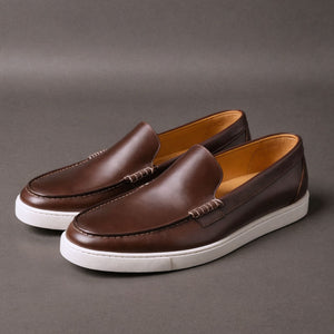 Brown Leather Anthea Slip On Sneakers