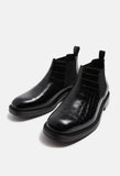 Black Croc Print Leather Grayson Chelsea Boot