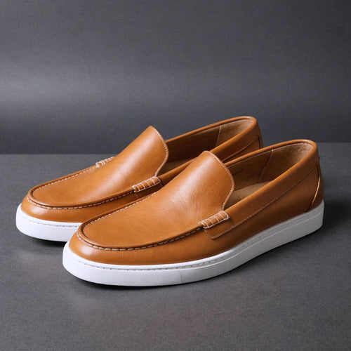 Tan Leather Anthea Slip On Sneakers