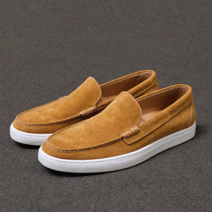 Tan Suede Leather Anthea Slip On Sneakers