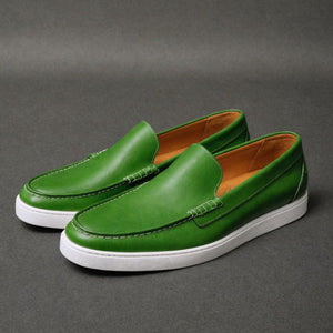 Green Leather Anthea Slip On Sneakers