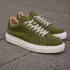 Green Suede Norberto Lace Up Sneakers