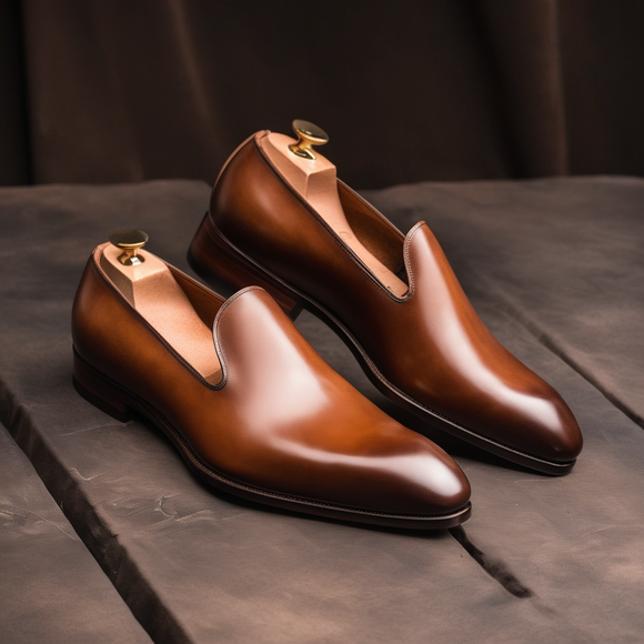 Brown Leather Boreas Minimalist Loafers