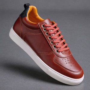 Red Leather with Low Top Swift Sneak Lace-Up Sneakers with White Sole - Summer 2024 Collection