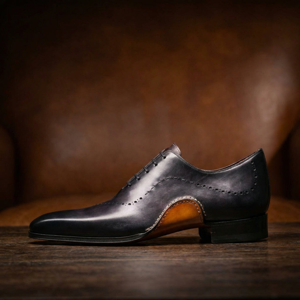 Height Increasing Black Leather Camden Oxfords Shoes