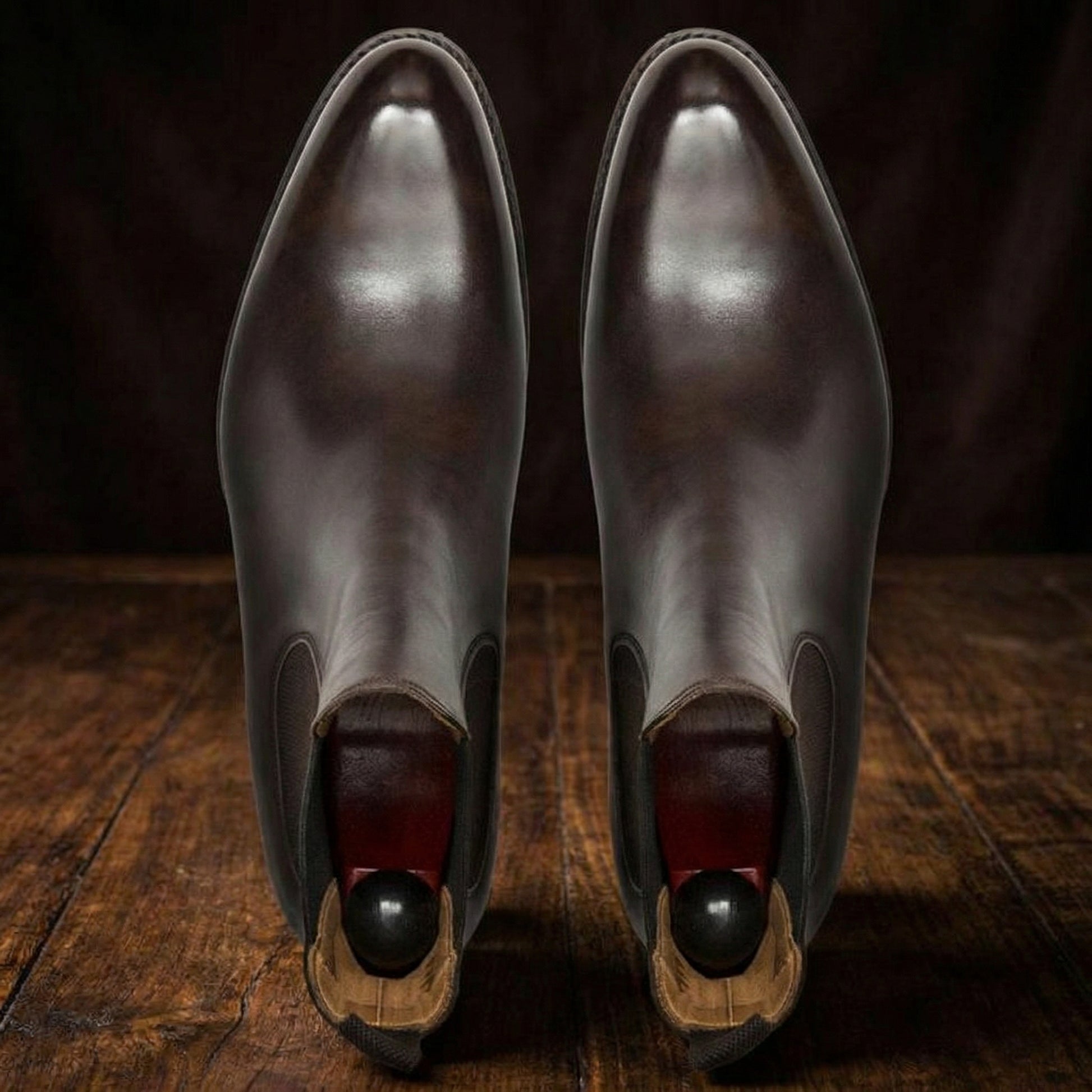 Height Increasing Brown Leather Fenland Slip On Chelsea Boots