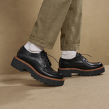 Black Leather Eros Chunky Derby Shoes - AW24